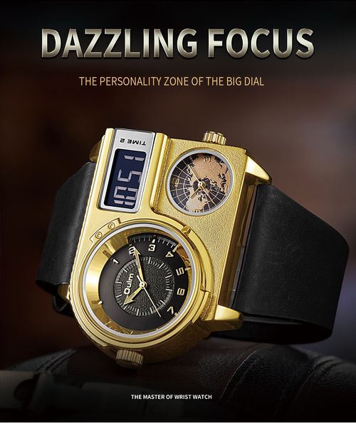 Large Dial Quartz Watch - Sports & Casual Men's Wristwatch