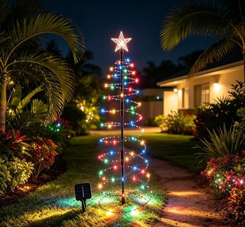 solar spiral Christmas tree