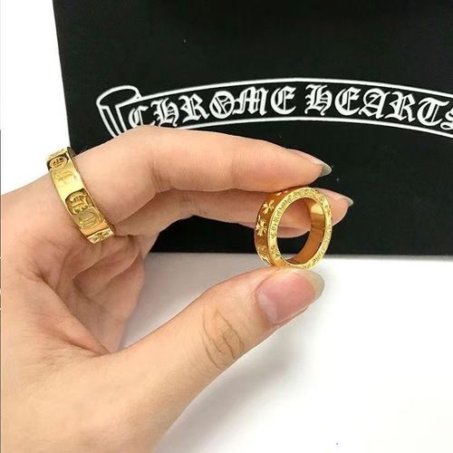 Unique Ocean Chrome Hearts Ring Handcrafted in 24k Solid Gold