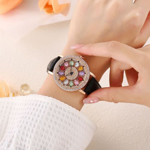 Colored Diamond Rotating Dial Ladies Watch