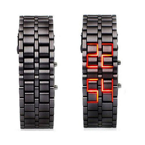 Futuristic Red Lava Digital Watch