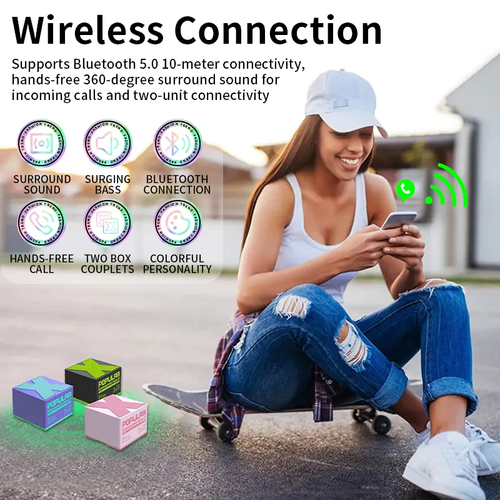 Compact Portable Speaker with Aluminum Alloy & ABS Housing - Bluetooth 5.0, Stable Connection for Outdoor Use