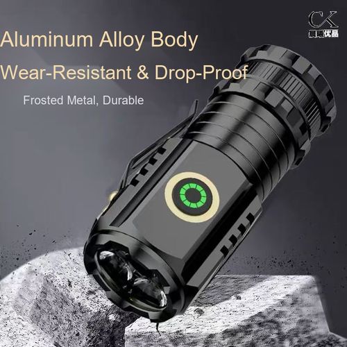 Ultra Compact S450 Multifunction Flashlight | Magnet Base + Hat Clip + Red Side Light, USB-C Charging Small Outdoor Handheld Torch