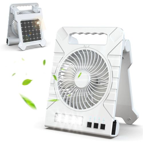 Foldable Outdoor Solar Panel Panels Tent Fan Led Light Flashlight Best Camping Fans With 4000mah Emergency Power Bank