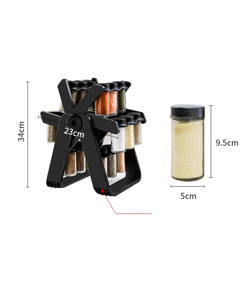 Kitchen countertop rotating seasoning rack household multifunctional oil, salt, sauce and vinegar storage artifact round storage tray