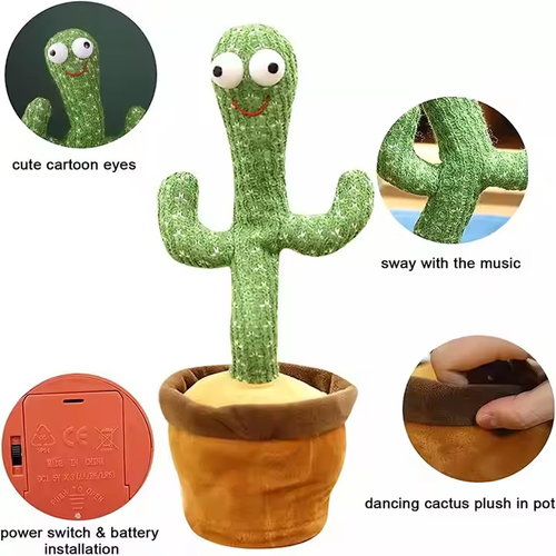 Dancing Cactus Talking, singing and dancing electric plush toy