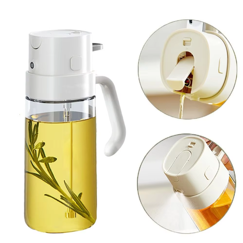 High quality 2 in 1 oil sprayer Kitchen household food grade olive oil spray bottle oiler for cooking, barbecue