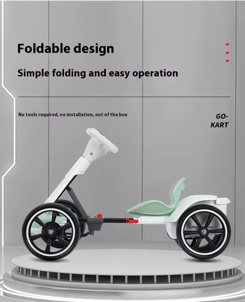 Latest Design Children Toy Car One Click Folding Lightweight Carrying 6V6 Battery Electric Remote Control Go Kart
