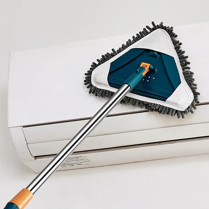 Multi-purpose Telescopic Pole 360° Rotatable Triangle Water Absorbing Dust Mop