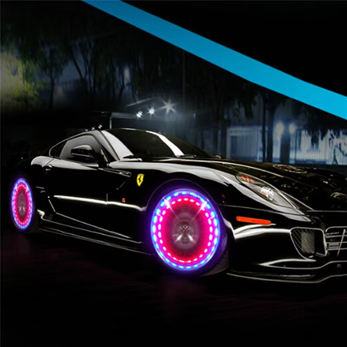Car motorcycle tire light solar led valve cap light wheel decorative light flash light colorful wind turbine