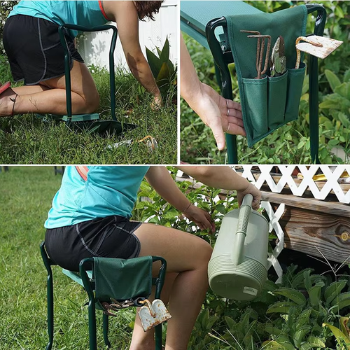 Garden Kneeler and Seat Foldable Garden Stool Heavy Duty Gardening Bench for Kneeling Sitting with Handles