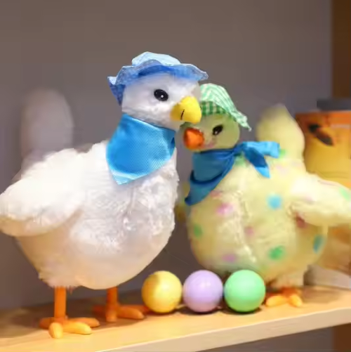 Simulation egg-laying chicken toy chick Children's baby cute pet decompression artifact chicken that lays eggs