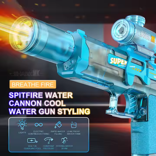 Outdoor Summer Breathe Fire Water Gun Automatic Electric Water Gun Toy for Kids Child