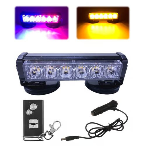 Wireless remote control car rechargeable warning light strong magnetic flashing light