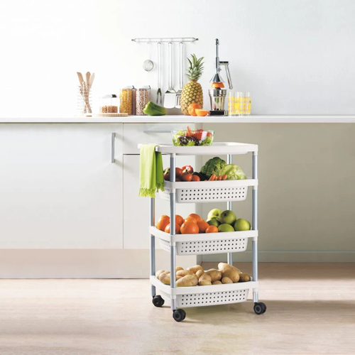 Small trolley rack kitchen living room with wheels movable bedroom color bathroom shelf snack storage trolley