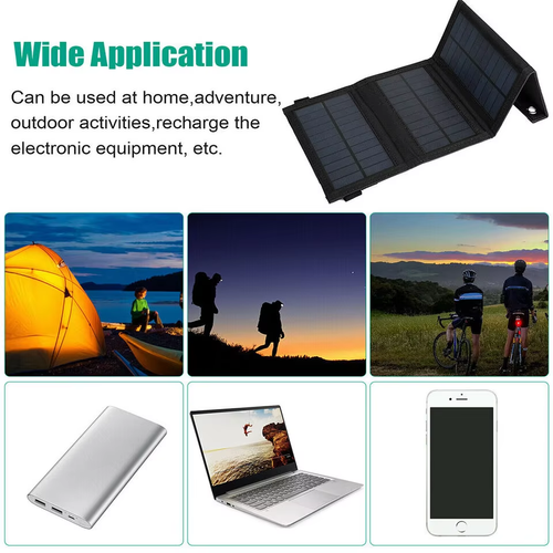 Monocrystalline Silicon 8W Foldable Solar Panel Charger for Cell Phones MP3 MP4 MP5 Tablets Game Consoles and 5V Devices