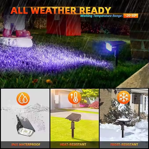New solar outdoor waterproof tree light, super bright landscape garden lawn light, garden decorative lighting spotlight