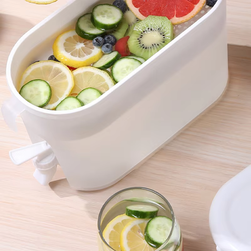 Refrigerator cold water kettle with faucet Large capacity translucent lemon fruit tea beverage barrel