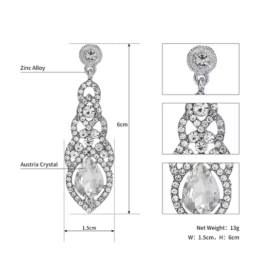 Silver needle drop oil inlaid diamond artificial tiger eye stone earrings retro pleated geometric earrings