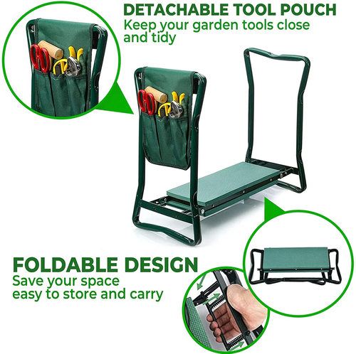 Garden Kneeler and Seat Foldable Garden Stool Heavy Duty Gardening Bench for Kneeling Sitting with Handles