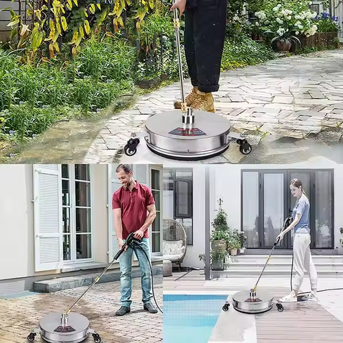 High Pressure Washer Stainless Steel Floor Washer 15 Inch Mobile 4 Wheel Surface Washer 4000psi