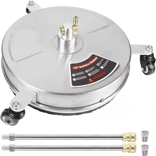 High Pressure Washer Stainless Steel Floor Washer 15 Inch Mobile 4 Wheel Surface Washer 4000psi