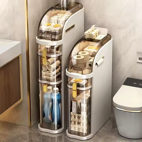 Kitchen gap shelves, bathroom gap drawer storage cabinets
