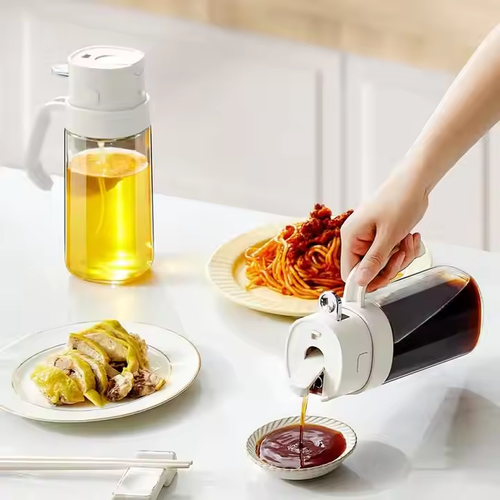 High quality 2 in 1 oil sprayer Kitchen household food grade olive oil spray bottle oiler for cooking, barbecue