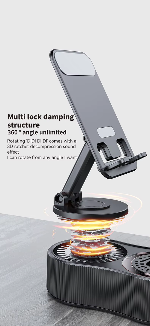 360 degree rotating mobile phone holder with lifting function, power bank, bluetooth speaker, mini portable atmosphere light speaker