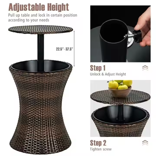 Portable ice bucket table 17 liter ice bucket rattan plastic wine bucket champagne bucket