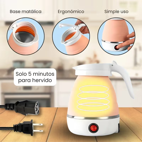 Hot drinks everywhere Mini foldable kettle silicone electric kettle