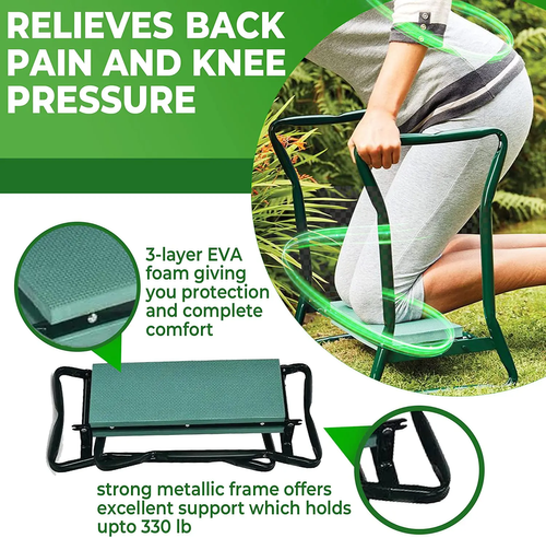 Garden Kneeler and Seat Foldable Garden Stool Heavy Duty Gardening Bench for Kneeling Sitting with Handles