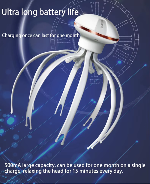 New head massager Electric rechargeable octopus head massager Multi-claw head therapy soul extractor