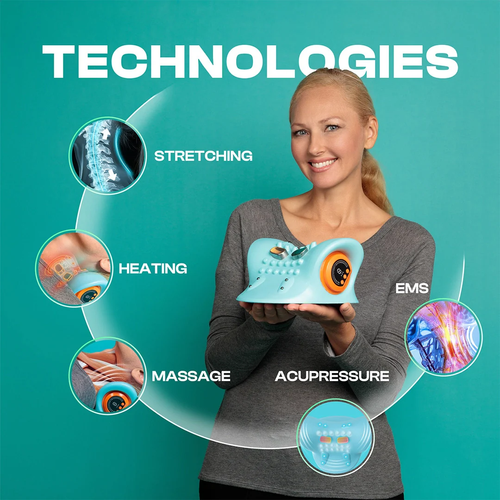 Multifunctional shoulder and neck massager Massage pillow Portable household electric kneading neck hot compress massager