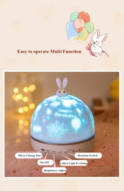 Fantasy starry sky music box birthday gift crown starry sky lamp children's bedroom sleep fantasy rotating projection lamp