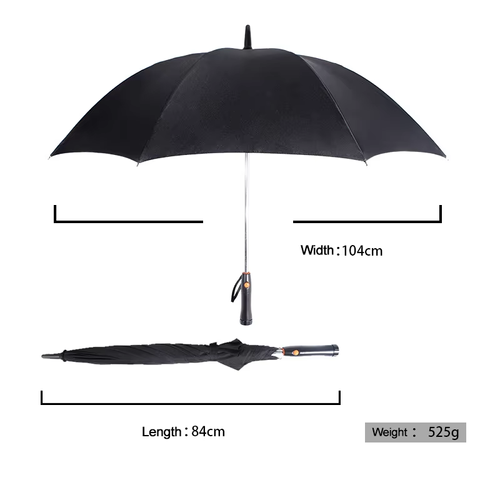 Business 8 bone with fan straight umbrella black plastic sunshade sun umbrella usb rechargeable fan umbrella