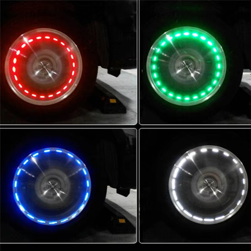 Car motorcycle tire light solar led valve cap light wheel decorative light flash light colorful wind turbine