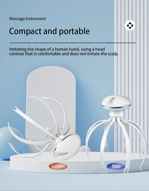 New head massager Electric rechargeable octopus head massager Multi-claw head therapy soul extractor
