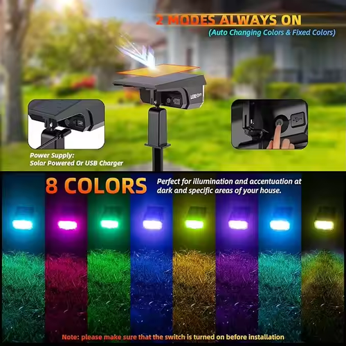 New solar outdoor waterproof tree light, super bright landscape garden lawn light, garden decorative lighting spotlight