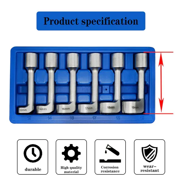 Open hexagon slotted oxygen sensor wrench diesel injection pipe socket wrench   Suitable for various vehicles