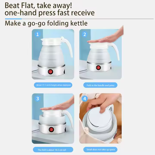 Hot drinks everywhere Mini foldable kettle silicone electric kettle