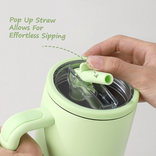 100% Leak-proof Tumbler BPA Free Double Wall Stainless Steel Vacuum Insulated Thermos Cup 40oz Tumbler with Fold Down Straw