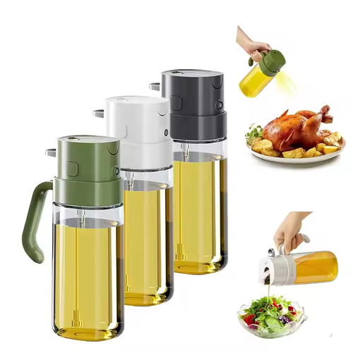 High quality 2 in 1 oil sprayer Kitchen household food grade olive oil spray bottle oiler for cooking, barbecue