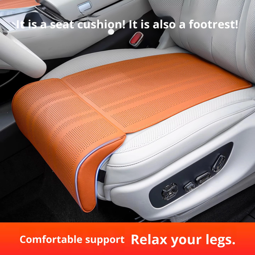 All-season universal car leg support seat cushion, comfortable genuine leather seat cover, one-piece extended leg support, universal genuine leather.