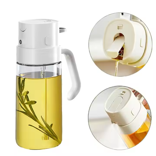 High quality 2 in 1 oil sprayer Kitchen household food grade olive oil spray bottle oiler for cooking, barbecue