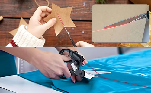 Laser scissors infrared guided tailor straight scissors