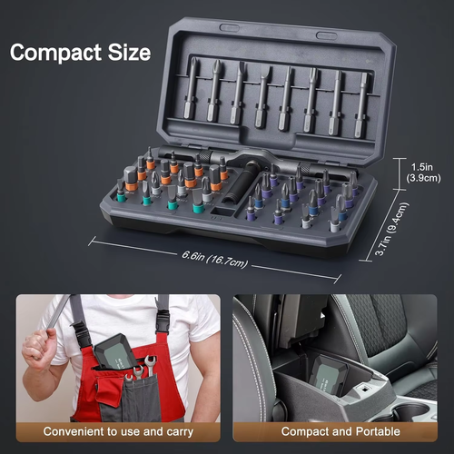 42 in 1 Ratchet Screwdriver Kit with 40 PCS Magnetic Bits, Repair Screwdriver Set with Rotatable Ratchet Handle