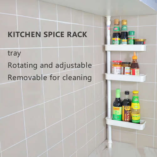 🌟Retractable 3-Layer Punch-free Kitchen Spice Rack🌟