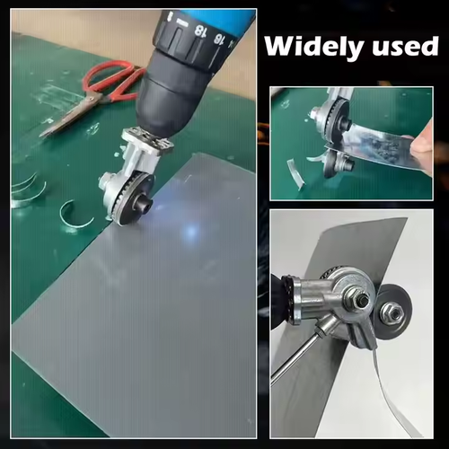Hand drill converted into shears converted into metal plate cutter new artifact iron scissors converted into cutter