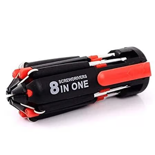 8 in 1 screwdriver with LED flashlight car screwdriver multifunctional outdoor tool